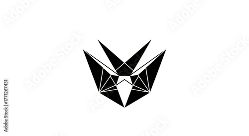 Abstract geometric design featuring sharp triangular elements against white background