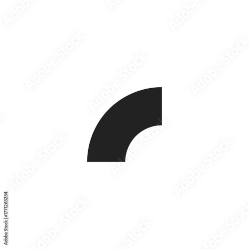 Curved Arrow Icon Minimalist Vector Illustration of a Right Angle Turn for Design and Navigation