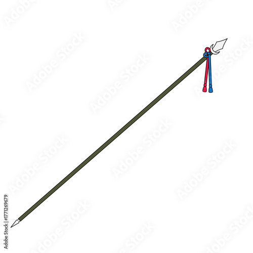 Elegant Halberd A Medieval Polearm with Decorative Tassels