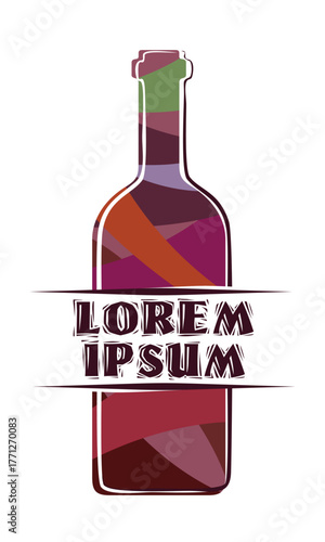 The symbol of the red wine bottle.
