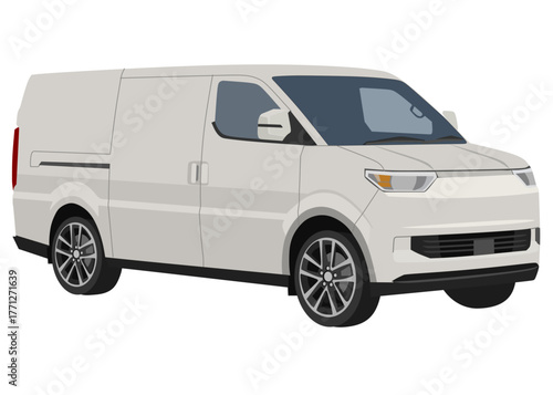 White Electric Delivery Van,Commercial Panel Van
