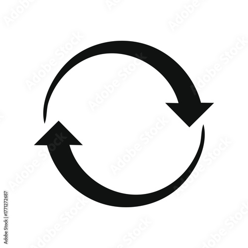 Black circular arrow refresh icon. reload repeat sync symbol vector illustration Free Download Black circular arrow refresh icon. reload repeat sync symbol vector illustration - GFXLoad