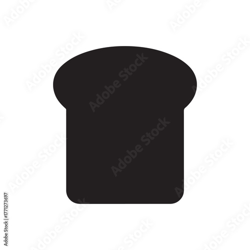 bread icon isolated, sign symbol of slice toast, vector illustration in black