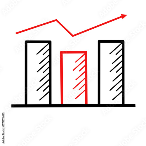 Statistic Curve with Arrow