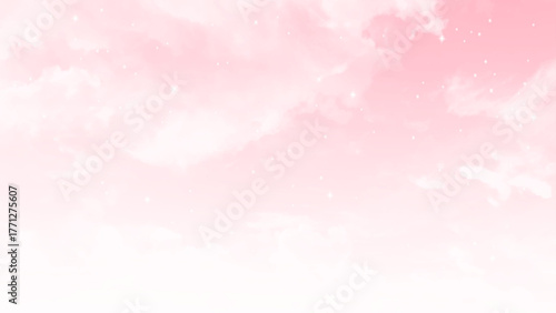 Pink sky with white clouds.. Pink sky with white cloud. The firmament before a large storm. Sweet dream background.