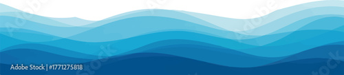 Abstract blue ocean wave pattern calm and peaceful gradient background design