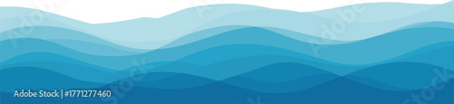 Abstract Blue Wavy Background Design in Multiple Shades of Aquatic Colors