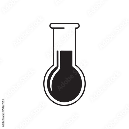 chemical test tube icon, laboratory glassware or beaker equipment isolated on white background, experiment flasks, trendy modern vector symbol, simple flat illustration
