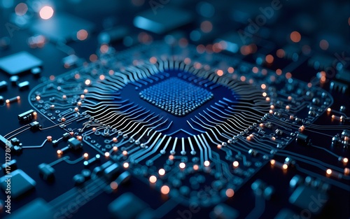 AI,Circuit board,Artificial Intelligence concept. High quality