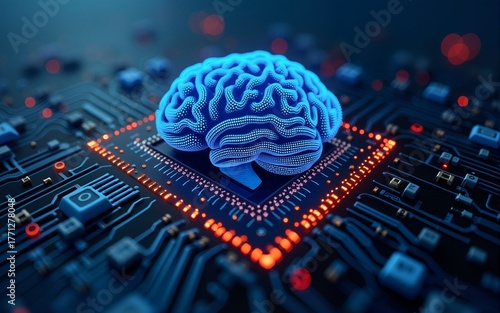 AI,Circuit board,Artificial Intelligence concept. High quality