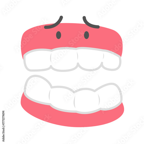 Cartoon of Senior Dentures Concept