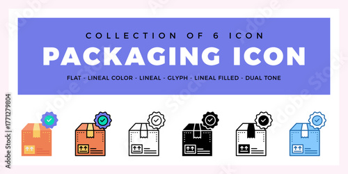 Pack of 6 Vector Packaging icon