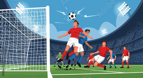 Soccer players in action competing for the ball during a match.