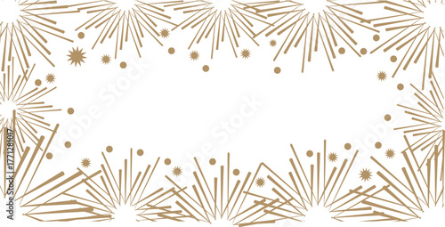 Festive fireworks border frame for celebrations and events vector
