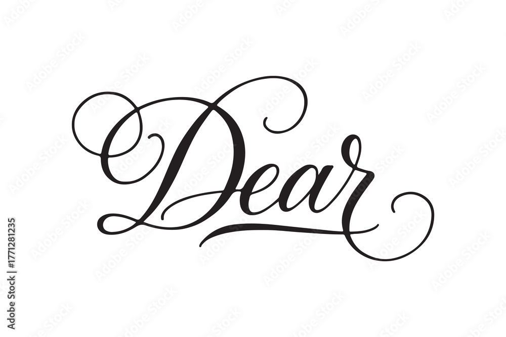 Fototapeta premium elegant dear typography calligraphy lettering