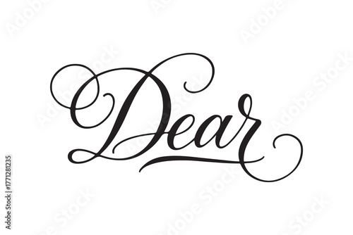 elegant dear typography calligraphy lettering