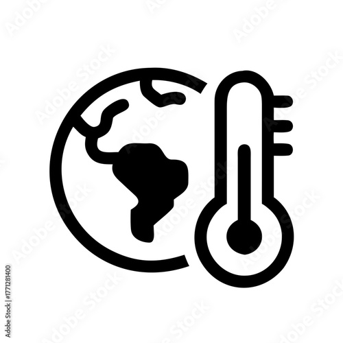 Global warming icon for climate change awareness
