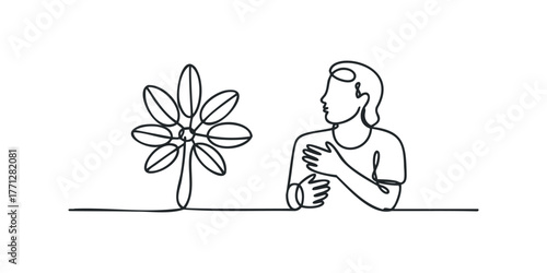 Person contemplating nature