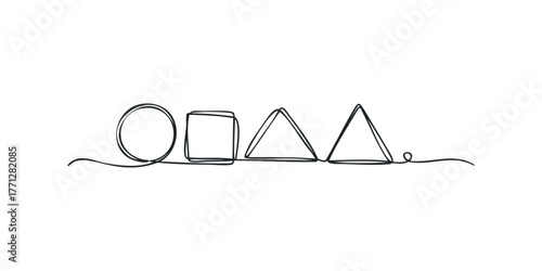 Continuous Line Drawing of Geometric Shapes