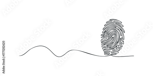 Continuous Line Drawing of a Fingerprint