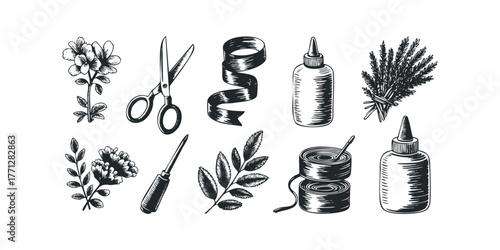 Handcrafted items collection for crafting projects