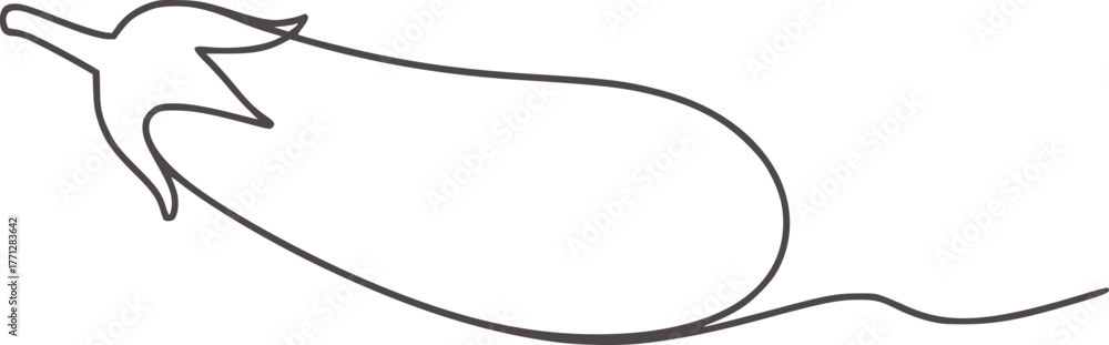 Obraz premium Minimalist eggplant line drawing vegetable food