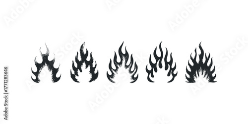 Tribal Flame Icons for Graphic Accents