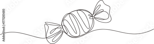 Minimalist line drawing of a twisted candy sweet treat