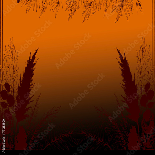 Decorative autumn-inspired border Suitable for seasonal templates, posters, and invitations.