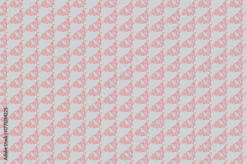Delicate red floral pattern on a light gray background for textile design