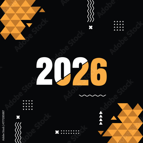 Happy new year 2026 design banner, 2026 text design. new year celebration concept banner. Vector illustration