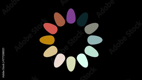 animated moving flower colored circle loading gif video
