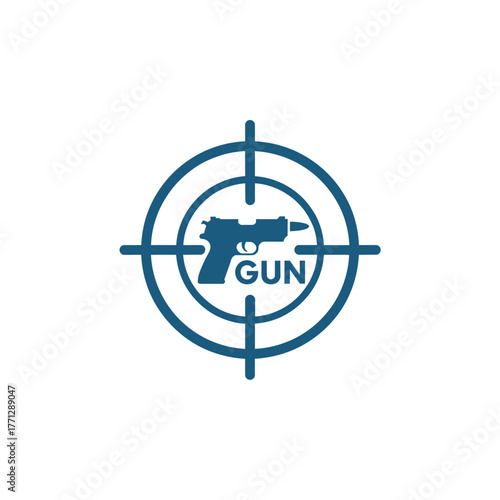 Pistol silhouette within a target reticle