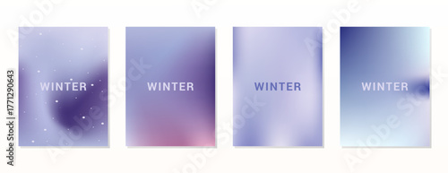 ILLUSTRATION WINTER POSTER BACKGROUND WITH SNOWY GRADIENT BLUE COLOR CHRISTMAS DESIGN GODD FOR FLYER, BANNERS, PRINT, WEBSITE, WALLPAPER, COVER DESIGN, GREETING CARD