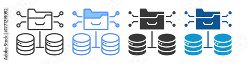 Data Icon Set Multiple Style Collection