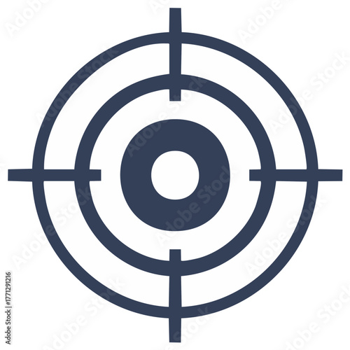 Simple target with crosshairs icon vector for aiming, goals, and precision