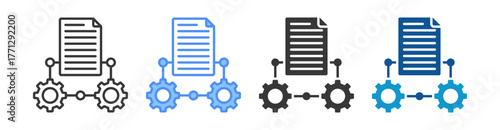 Data Processing Icon Set Multiple Style Collection