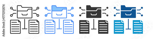 Data Transformation Icon Set Multiple Style Collection