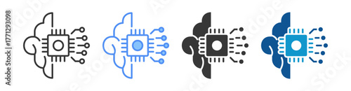 Machine Learning Icon Set Multiple Style Collection