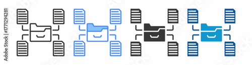Data Modelling Icon Set Multiple Style Collection