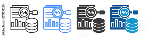 Data Analysis Icon Set Multiple Style Collection