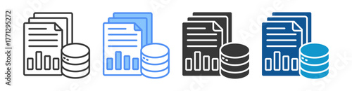 Data Icon Set Multiple Style Collection