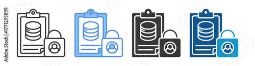 Data Privacy Icon Set Multiple Style Collection