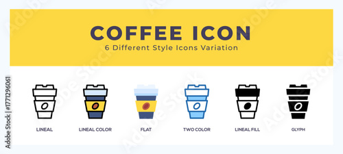 Coffee vector icons designed. icon symbol set.