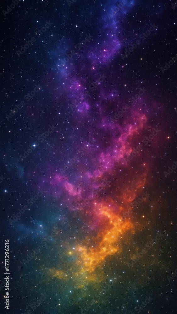 Fototapeta premium Vibrant cosmic galaxy mobile wallpaper.