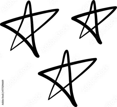 Hand drawn stars outline