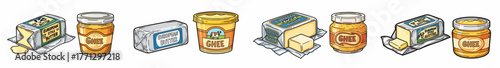 Butter and ghee containers assortment for food packaging
