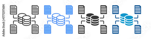 Big Data Icon Set Multiple Style Collection