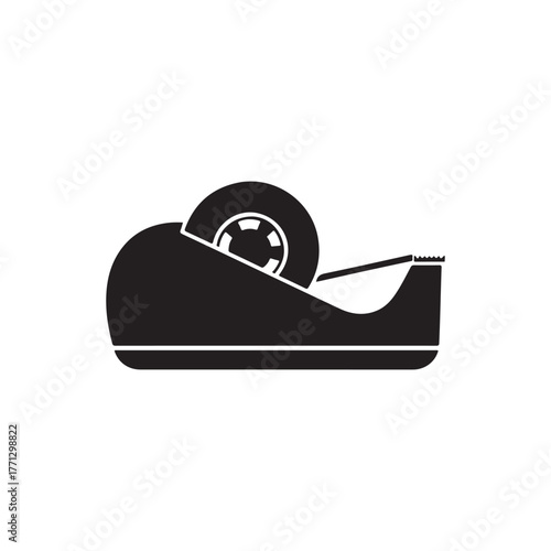 Tape Dispenser Silhouette Vector Simple Office Tape Icon Graphic
