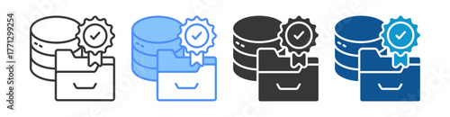 Data Quality Icon Set Multiple Style Collection